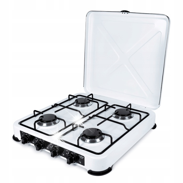 Aragaz cu 4 arzatoare, Promis, KG400B, alb, 55x52x12cm