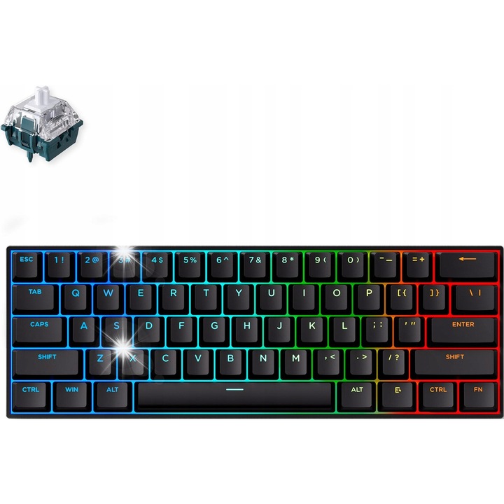 Геймърска клавиатура MCHOSE Ace 60 Pro, 61 клавиша, USB-C, черна, 60%