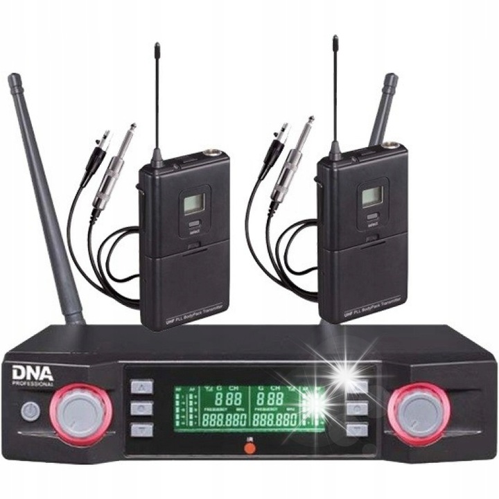 DNA VM vezeték nélküli hangszerkészlet, 2 adó, 1 vevő, 518-542 MHz, mini XLR/jack 6,3 mm kábel