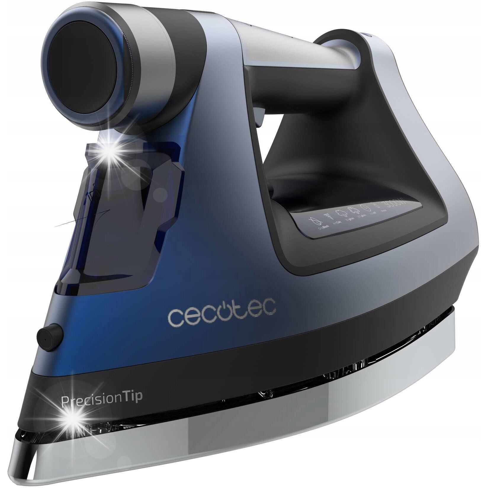 Fier de calcat Cecotec IronHero 3000, 3000W, Turbo Slide Plus, abur continuu 80g/min, negru-albastru-argintiu