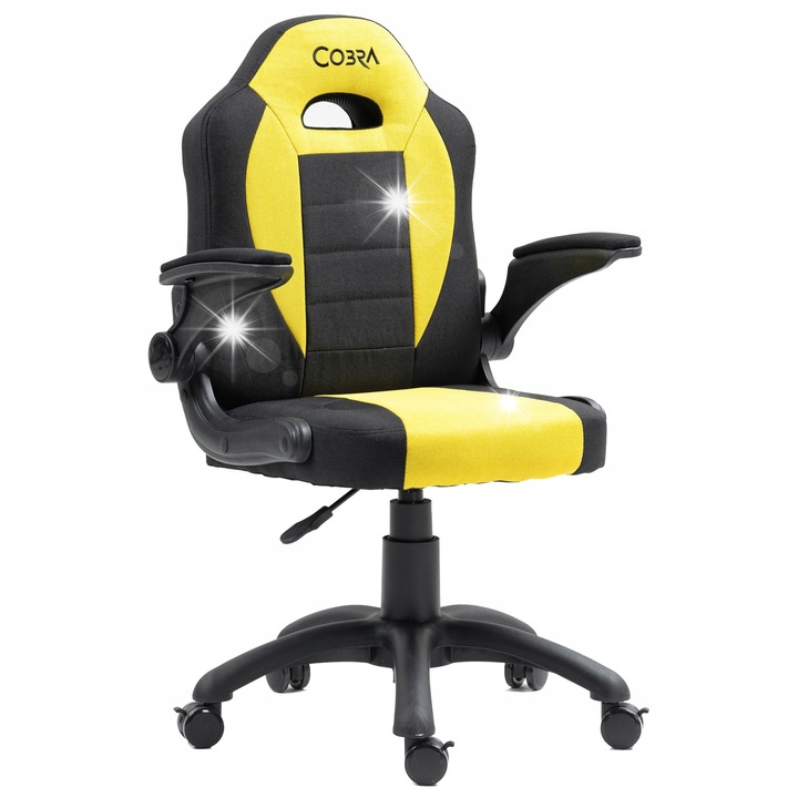Cobra Junior Gamer szék, sárga-fekete, 100-150 cm, 12 kg