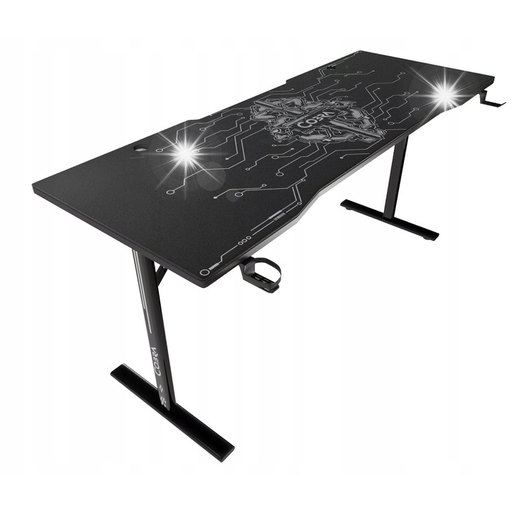 Cobra XL-Mate CRF160 gamer asztal, 160x60cm, fekete, italtartóval