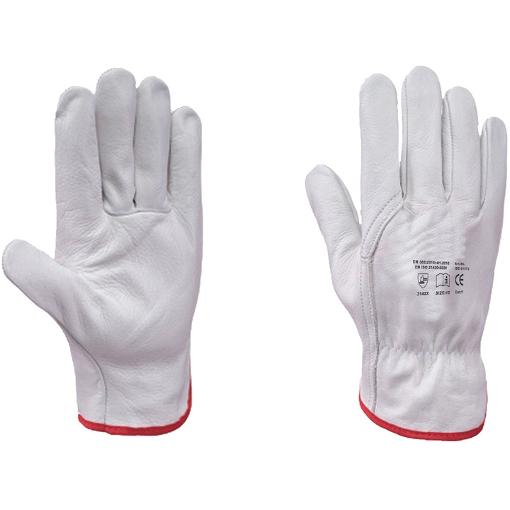 Manusi de protectie din piele fina, masura 10, Set 12 perechi