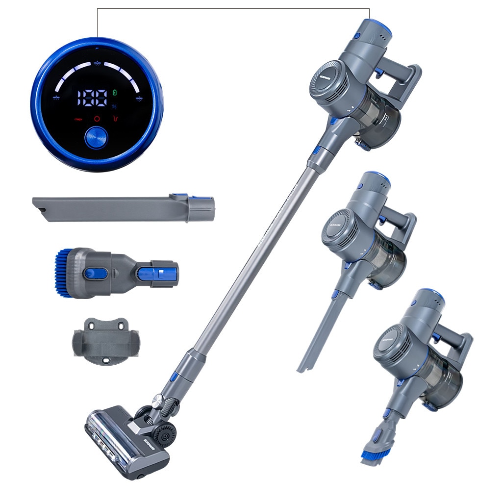 Aspirator vertical BERGMANN HAX 120, 3 nivele de putere, filtru HEPA, 450 W, 700 ml, 45 min autonomie, incarcare prin statie de perete