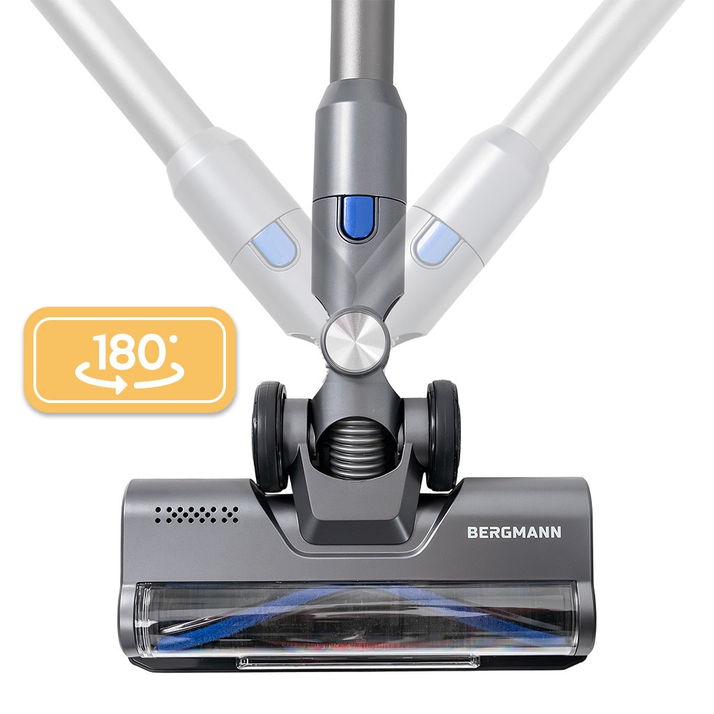 Aspirator vertical BERGMANN HAX 120, 3 nivele de putere, filtru HEPA, 450 W, 700 ml, 45 min autonomie, incarcare prin statie de perete