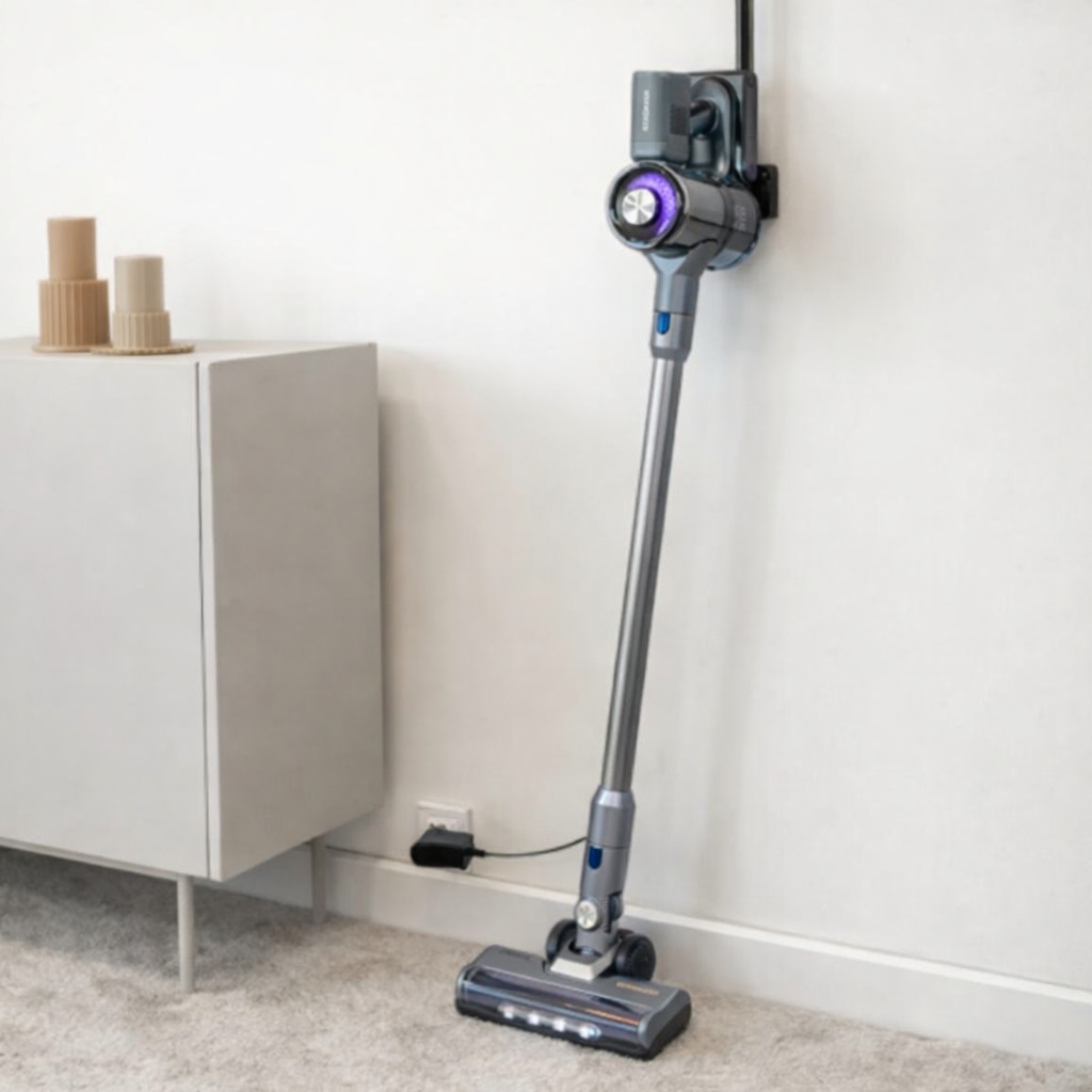 Aspirator vertical BERGMANN HAX 125, 450 W, 31 kPa, filtr HEPA, 3 niveluri de putere, 650 ml, 45 min autonomie