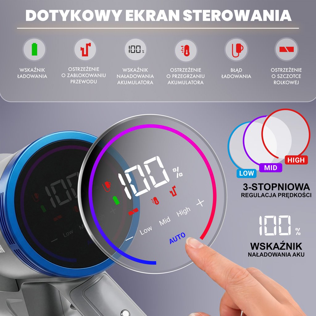 Aspirator vertical fără fir, BERGMANN, HAX 103, 300 W, filtr HEPA, acumulator 2500 mAh, 650 ml