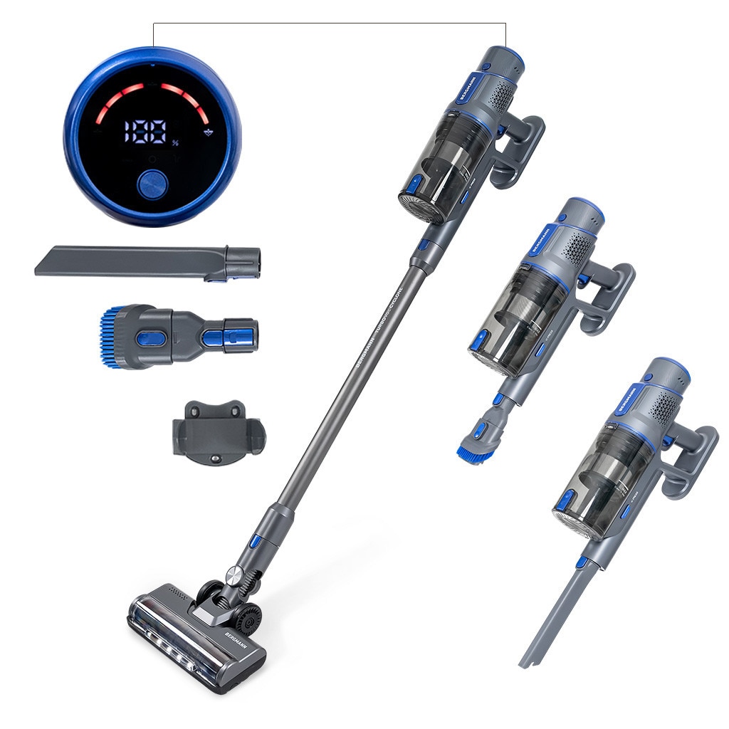 Aspirator vertical BERGMANN HAX 121, 450 W, filtr HEPA, 3 nivele putere, 28 kPa, 650 ml, 2500 mAh, 45 min autonomie