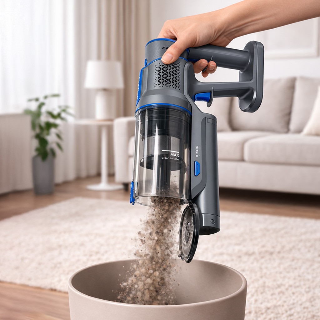 Aspirator vertical BERGMANN HAX 121, 450 W, filtr HEPA, 3 nivele putere, 28 kPa, 650 ml, 2500 mAh, 45 min autonomie