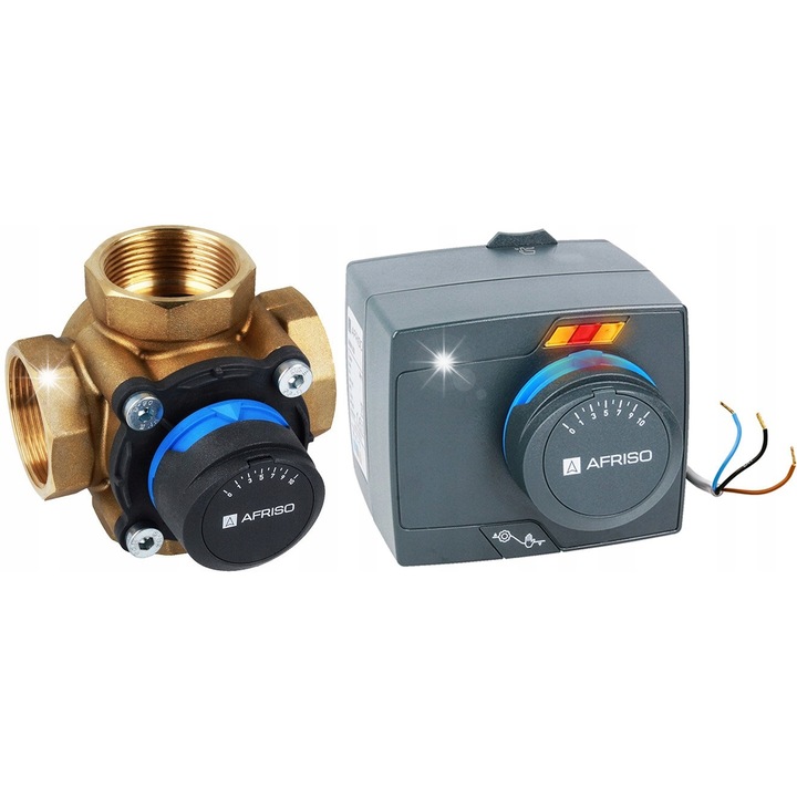 ProClick keverőszelep, 4-utas szelep, sárgaréz, 230 V AC, DN40