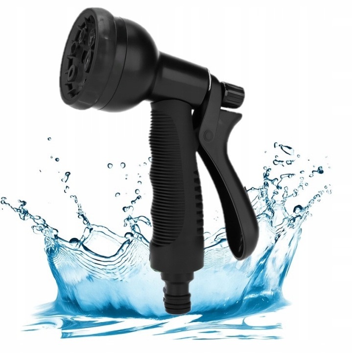 Pistol de gradina pentru udare, 8 functii de pulverizare, reglare jet, negru, 20x14cm