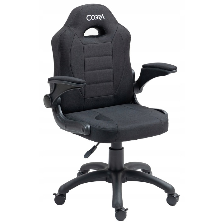 Cobra Junior gamer fotel, fekete, 43-53cm ülésmagasság, gyerekeknek, 100kg-ig terhelhető