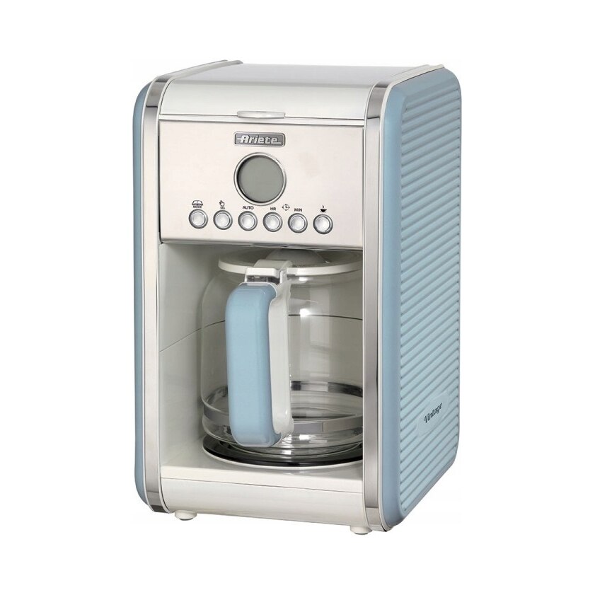Cafetiere ARIETE, model VINTAGE, 1100W, nuanta albastra, 21x23,5x34,5cm, capacitate 12 cafele