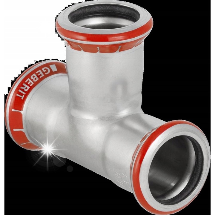 Geberit Mapress C-profilú T-idom 108mm, 3 karmantyú, horganyzott, 0.063x0.107x0.051m