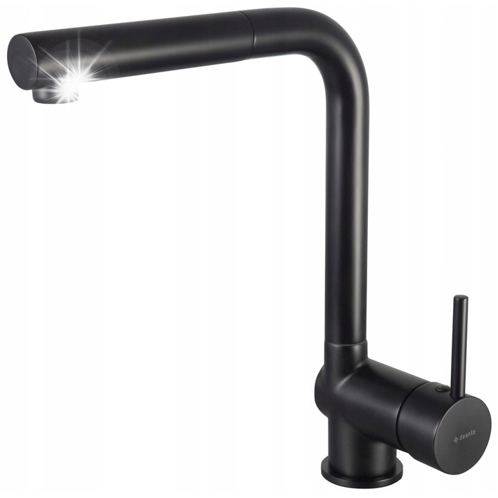 Konyhai csaptelep, Aster BCA N73M, kihúzható kifolyóval, levegőztetővel, fekete, 307x272mm