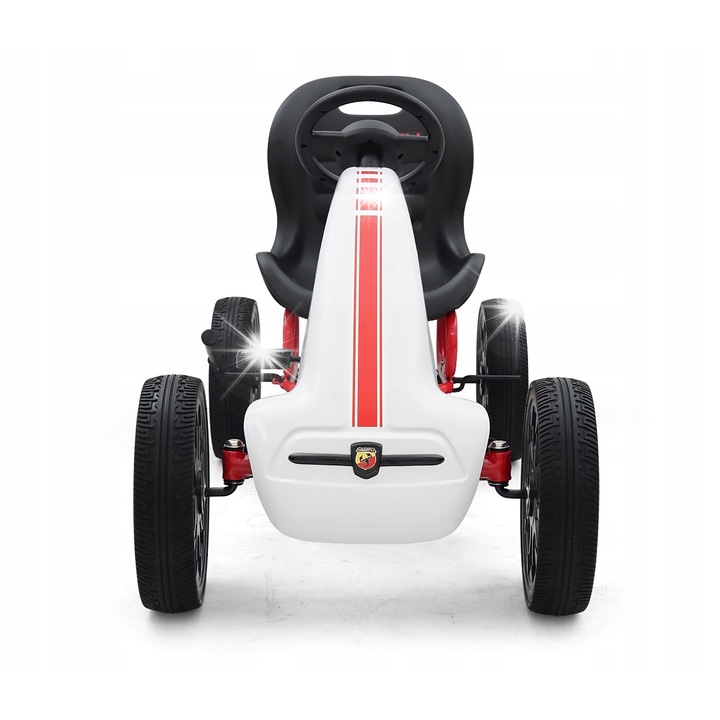 Карт с педали Abarth, Milly Mally, 113x58x73см, бял, за деца 3-9 години