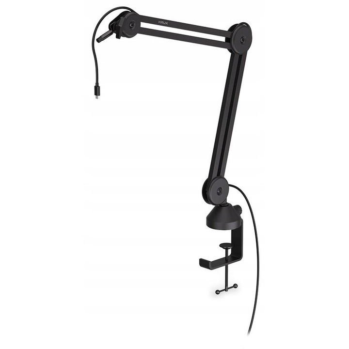 KRUX ARM 200S mikrofonkar, fém, fekete, adapterkészlettel, maximális magasság 71 cm