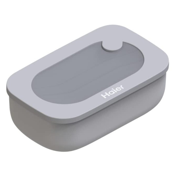 Haier ételtartó doboz belső tartállyal, 12,2x12,2x6,8cm, 300ml kapacitás, hermetikus, szürke