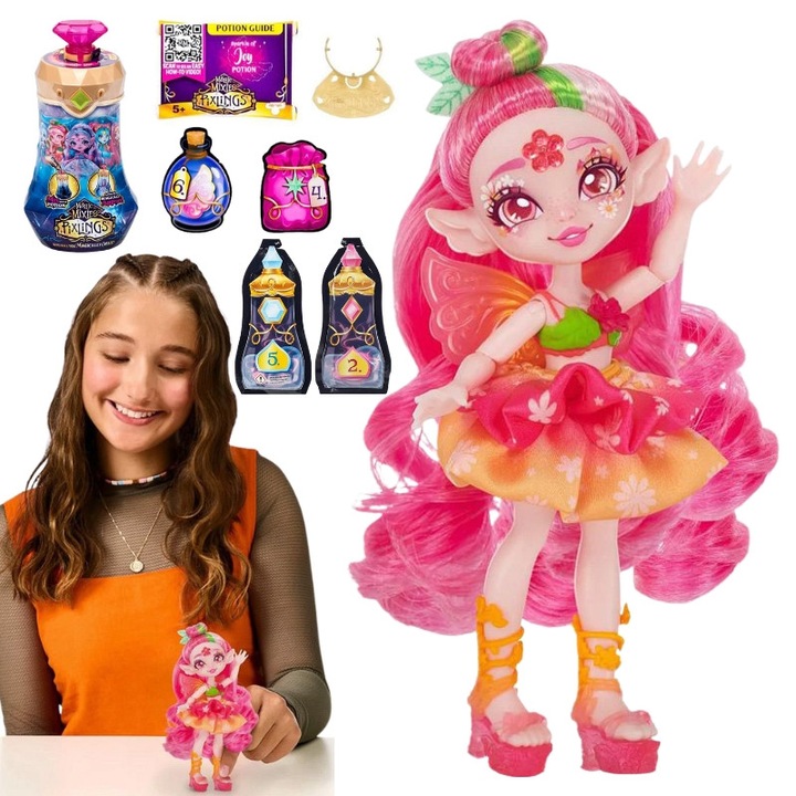 Set Papusa Zana Faye, Moose Toys, 5+, Plastic, Accesorii Detasabile, Design Magic, Detalii Stralucitoare, Dezvolta Creativitatea, Ideal Cadou Fetite, Portabil, 10 cm, Multicolor