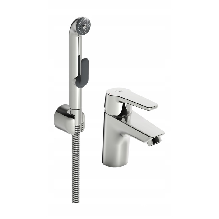 Oras Saga mosdócsaptelep, króm, Bidetta kézizuhany, fix kifolyócső, 103mm