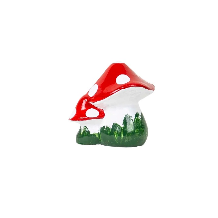Ciuperca decorativa din ceramica pentru gradina, 15x18 cm, de sine statatoare