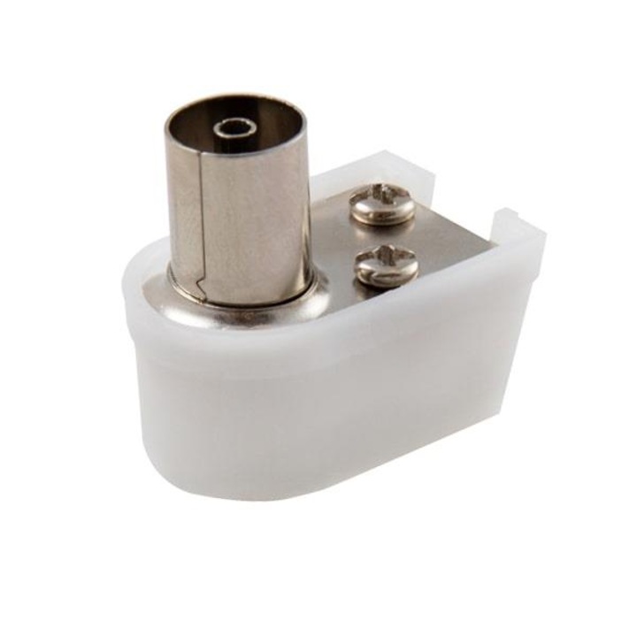 Адаптер за антена Savio LB0079, 1xIEC, коаксиален, бял