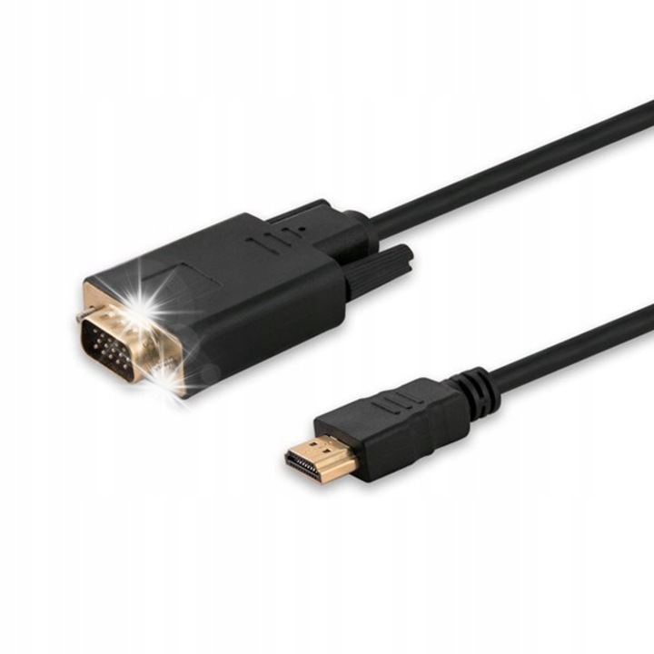 Kabel HDMI-VGA Savio 1,8 m, Full HD, 1080p, negru