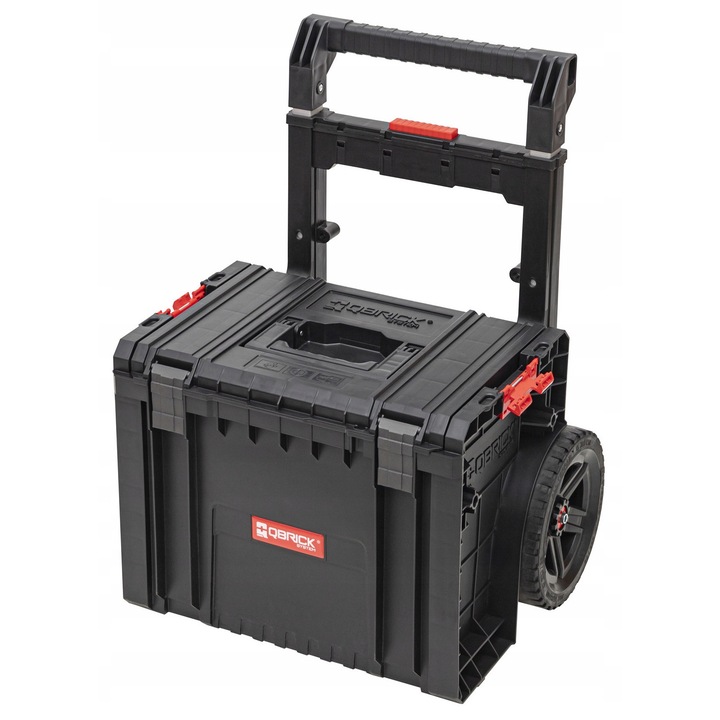 Qbrick System PRO Cart 2.0 Plus mobil szerszámosláda, 490x415x660mm, 28l kapacitás, 35kg maximális teherbírás, fekete