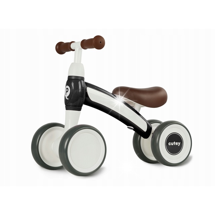 Qplay Cutey Retro futóbicikli, 4 kerék, ergonomikus kialakítás, fekete, 1-3 év