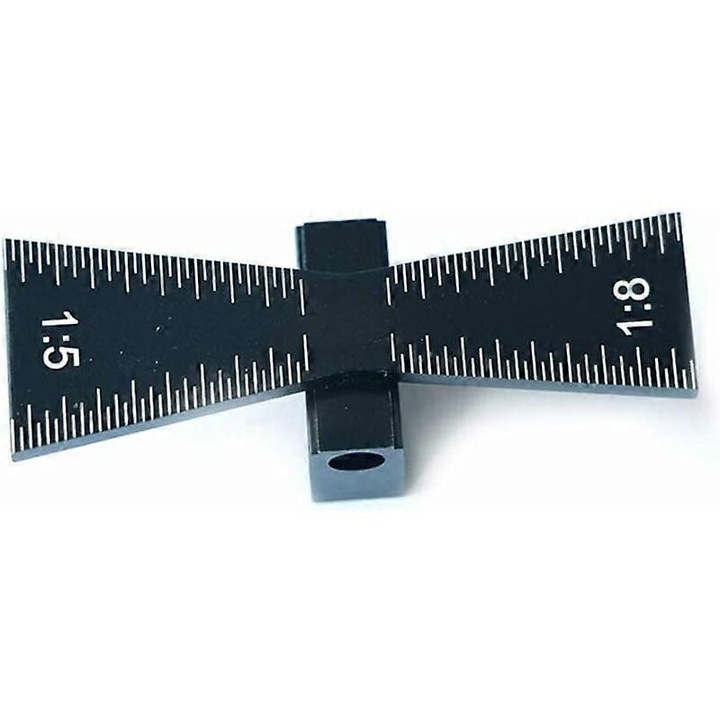 Marcator coada de randunica din Aluminiu, 1:5 si 1:8, Negru, 63mm