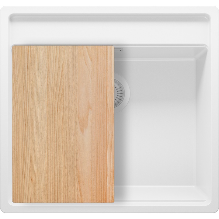 Chiuvetă de bucătărie Bergen, PrimaGran, 1 cuvă, alb, 56x53cm