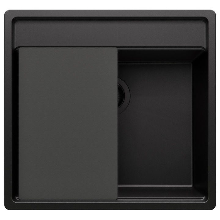 Chiuveta sub blat PrimaGran Bergen 60 Low Cut, 1 cuvă, Neagră, 56x53cm