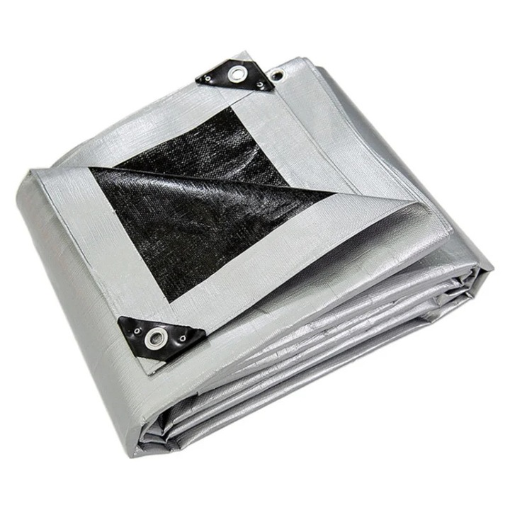 Prelata ranforsata impermeabila, 4x5 m - 260 g/mp, inele otel, PE