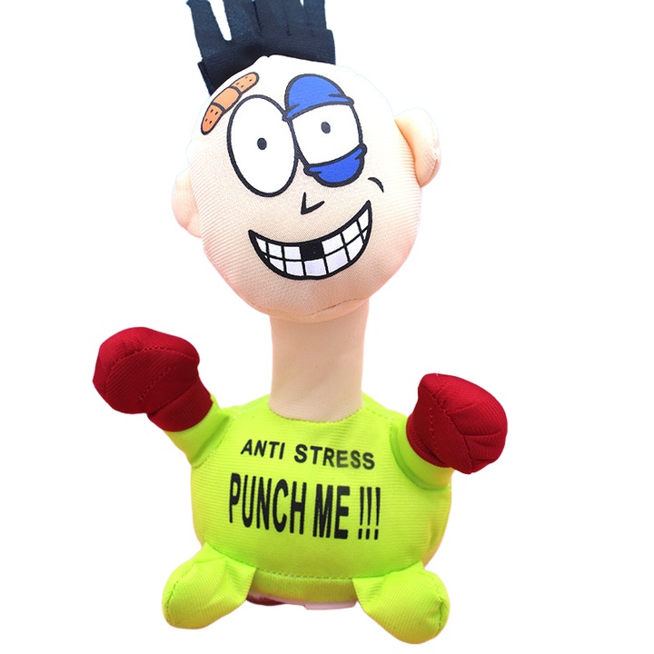 Antistressz plüss játék, játékos figura, zöld, 23x12x12cm