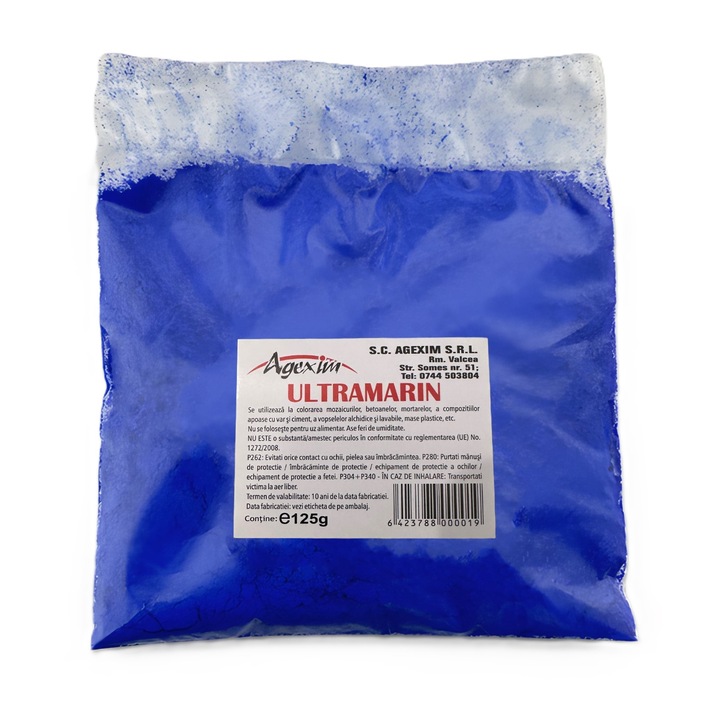 Pigment, Agexim, Oxid Albastru Ultramarin, 125g, Beton/Ceramică