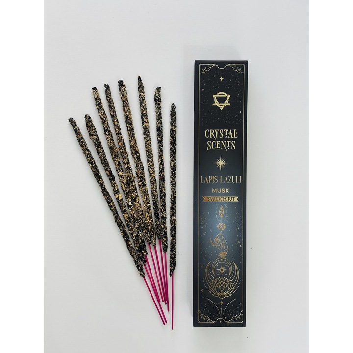 Betisoare parfumate cu Mosc si Cristale naturale Lapis Lazuli