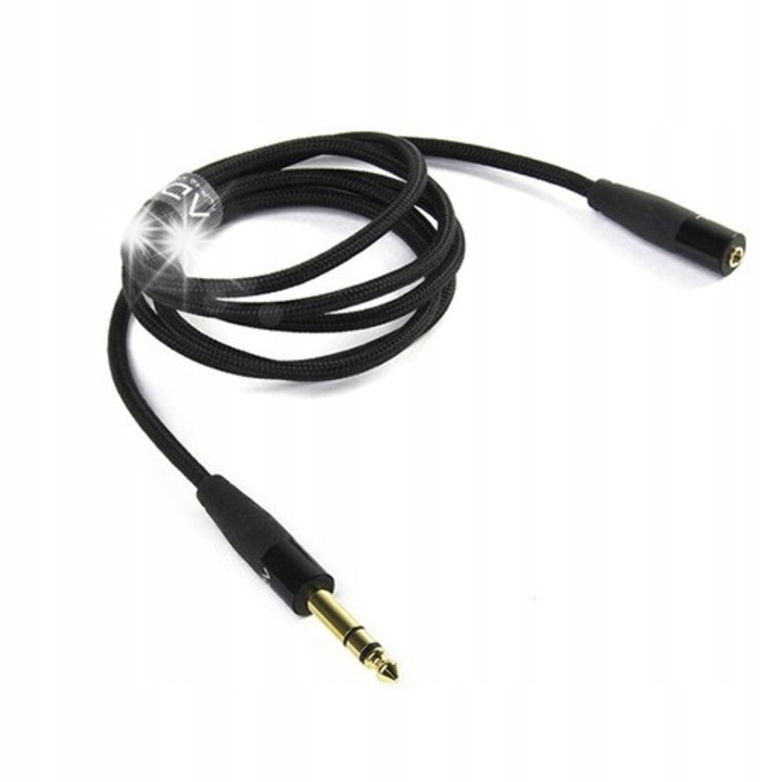 Аудио кабел Furutech 3.5mm към 6.3mm, 1.5м, висока изолация, 24k позлатен, черен