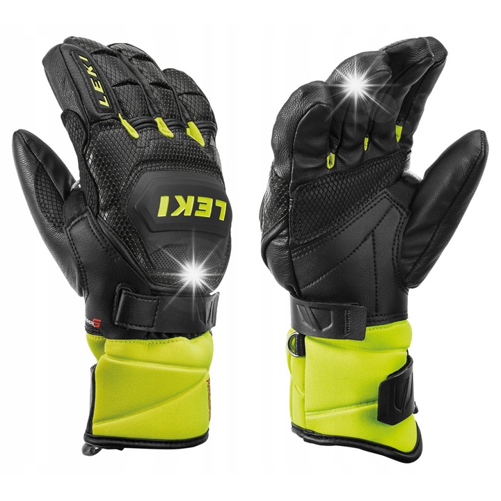 Leki Worldcup Flex S Junior sportkesztyű, optimális védelem, meleg, citrom, 4.0-s méret