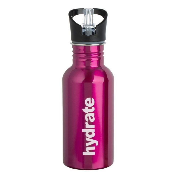 Sticla de Apa „Hydrate” din Otel Inoxidabil – Fucsia Vibrant, 500 ml