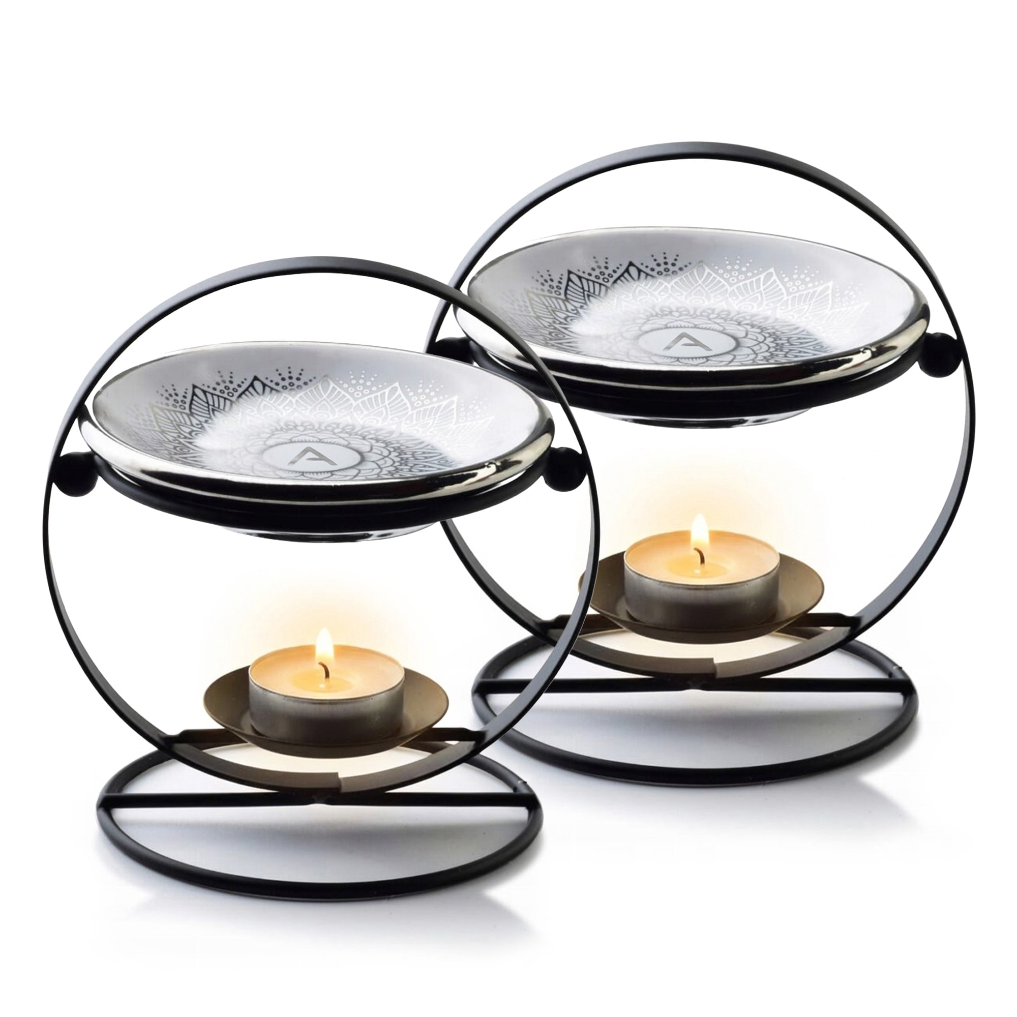 Set 2 x Suport Aromaterapie Medito Negru, Difuzor Pentru Uleiuri