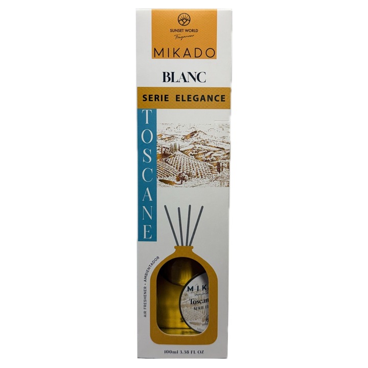 Mikado szobaillatosító, Toscane Blanc, Elegance sorozat, 100ml
