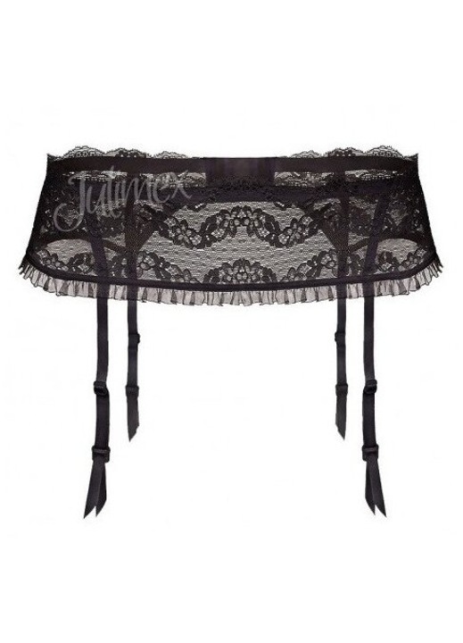 Portjartier cu dantela Julimex Lilly, Negru