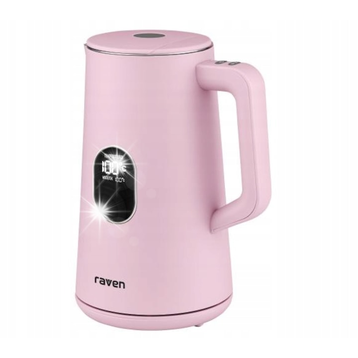 Fierbator electric Raven 1,5L 1800W, reglare temperatura, gri