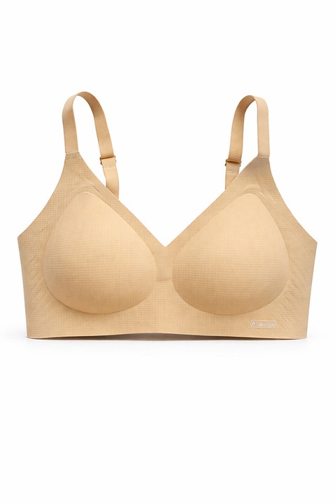 Sutien fara armaturi, cusaturi, cu cupa preformata, SM58, bej, Uniconf, Bej inchis