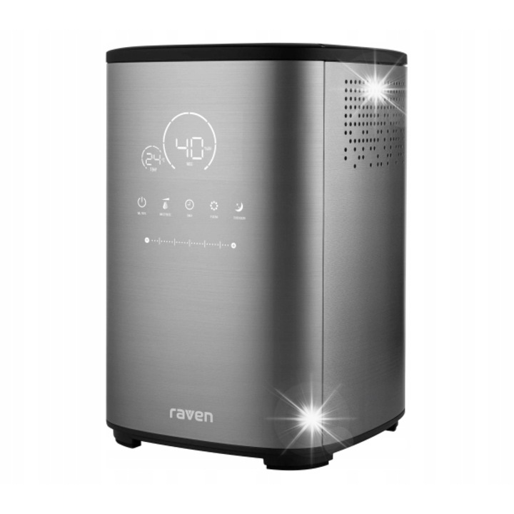 Raven ultrahangos párásító, 4l, 25m2, plazma funkcióval, ezüst-szürke, távirányítóval