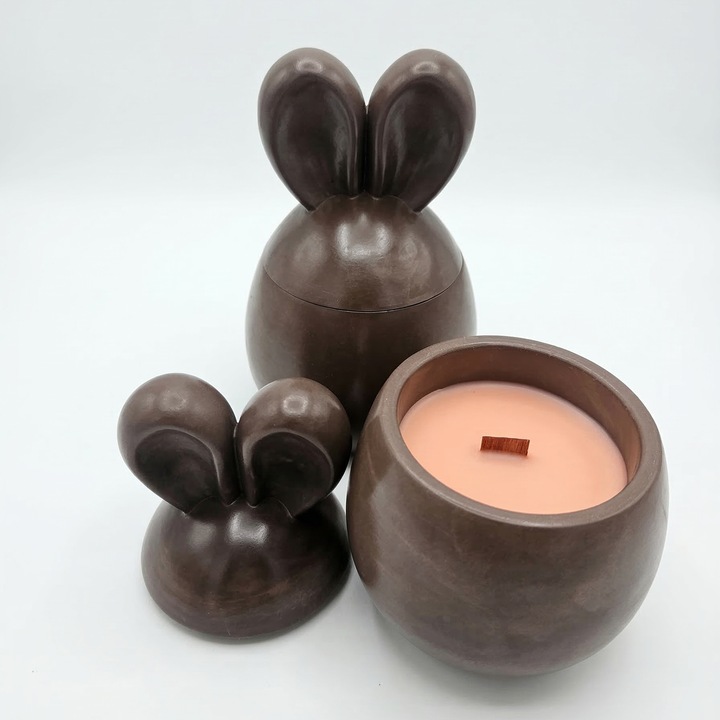 Сладка Великденска Свещ - Кафяво / Лайм Зелено, Босилек, Мандарина