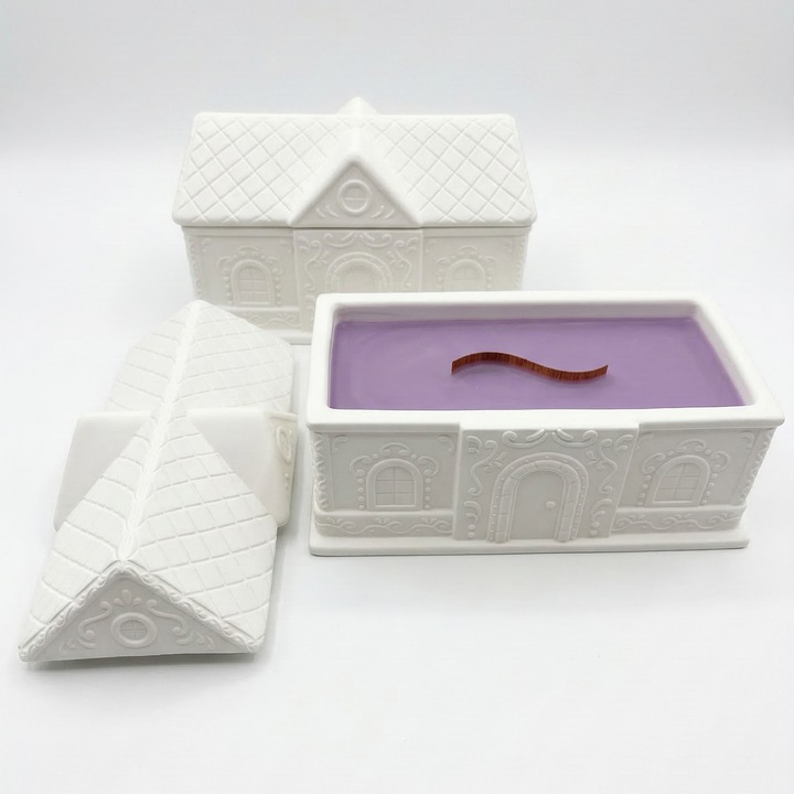 Голяма Свещ Casa - Бяла / Лавандула