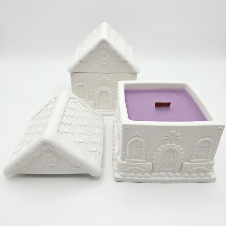 Свещ за дома - Бяла / Лавандула