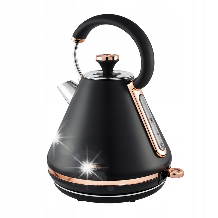 Fierbator electric Haden Heritage, 1,7L, 3000W, negru-masliniu, baza rotativa