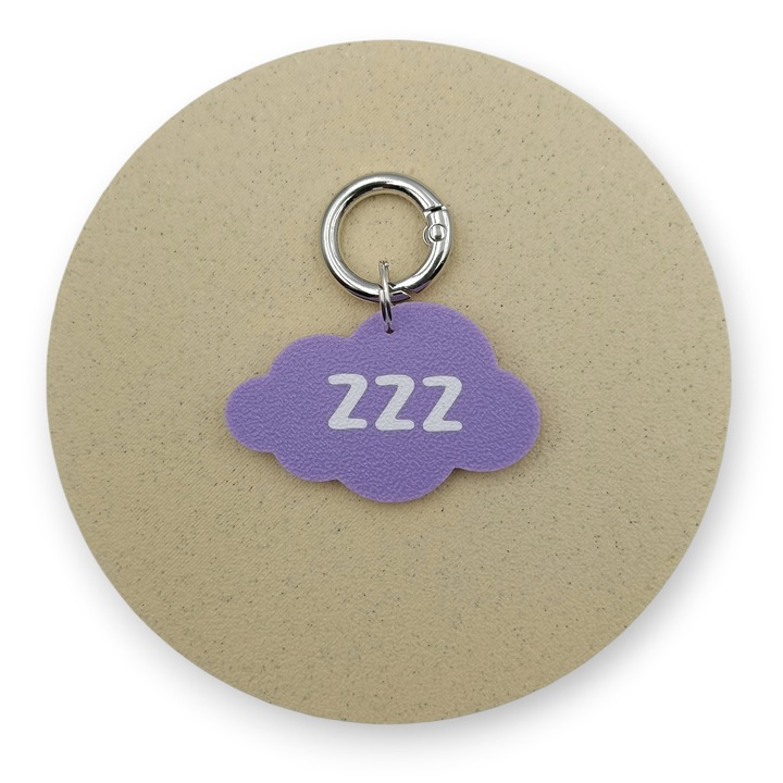 Medalion Caini ZZZ, Forma Nor, 41x30 mm, PLA Bioplastic, Printat 3D, Mov, Alb